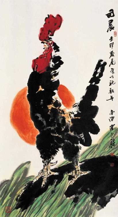 陈永锵 壬申（1992年） 司晨 立轴